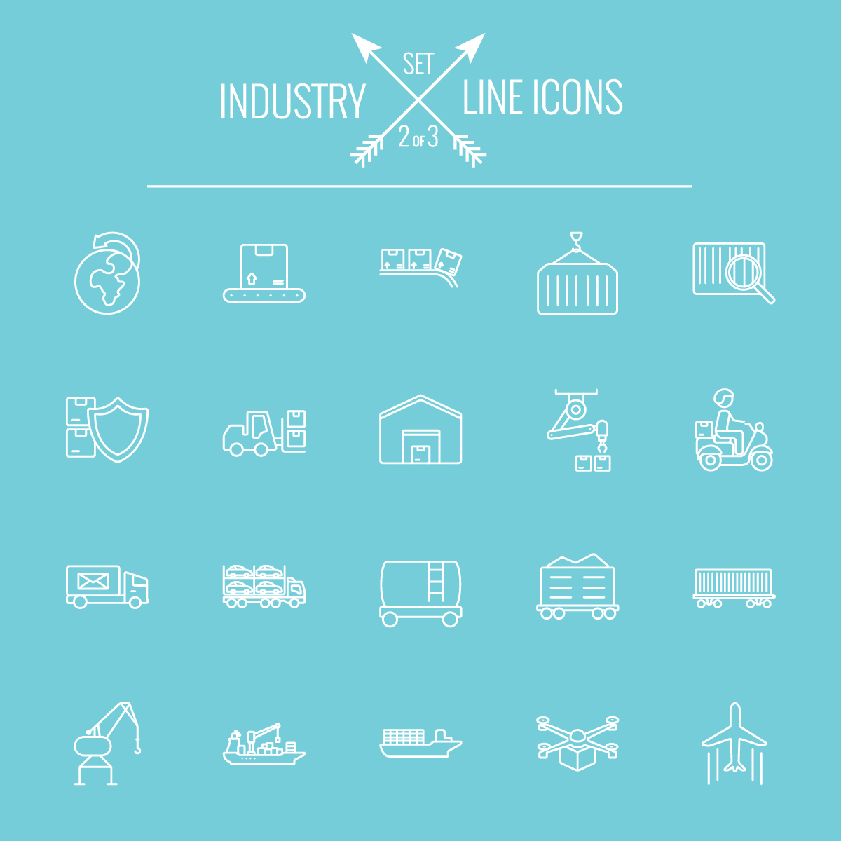 Industry outlines icons vector 02