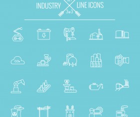 Industry outlines icons vector 03