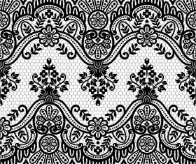Lace seamless borders vectors set 01