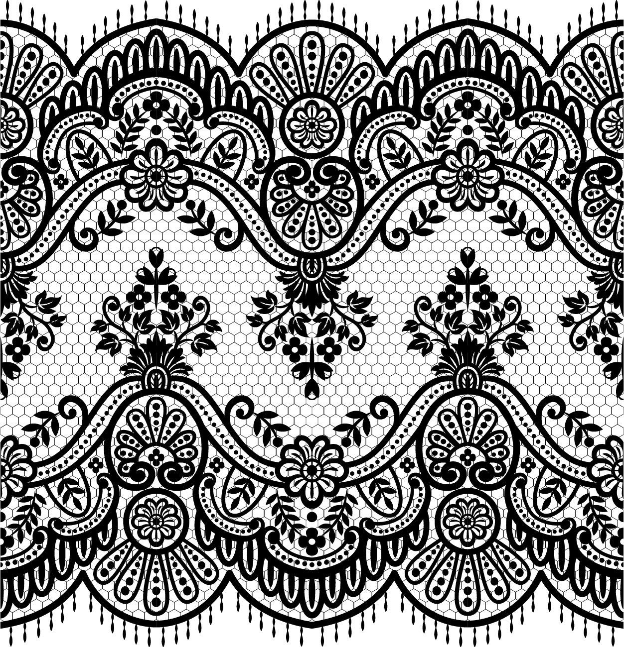 Lace seamless borders vectors set 01 free download