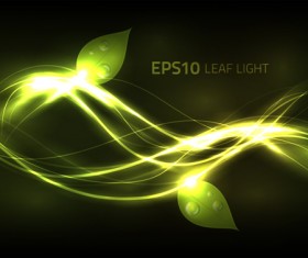 Leaf with light shiny background vector 02