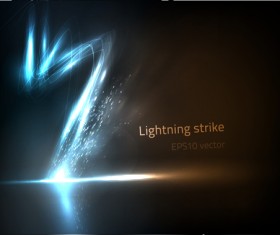 Lightning strike effect background vector