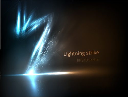 Lightning strike effect background vector