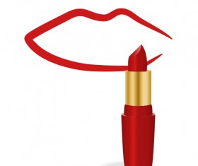 Lips with lipstick vector