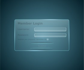 Member login interface transparent vector 01