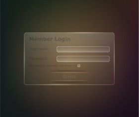 Member login interface transparent vector 02
