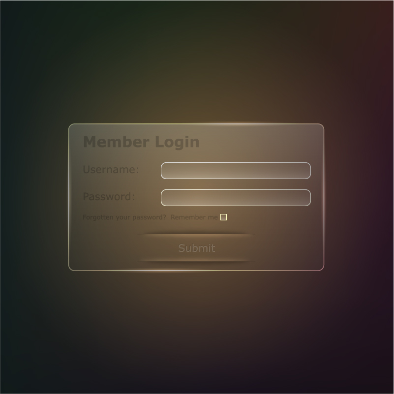 Member login interface transparent vector 02