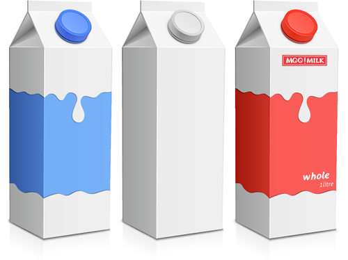 Milk packer carton vector template 05