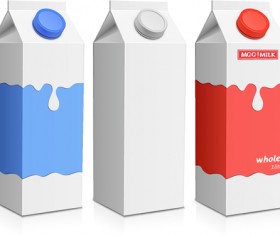 Milk packer carton vector template 06