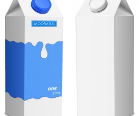Milk packer carton vector template 07