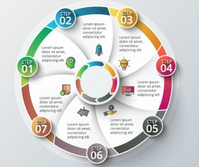 Modern circular infographics vector design set 02