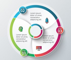 Modern circular infographics vector design set 03