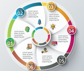 Modern circular infographics vector design set 04