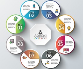 Modern circular infographics vector design set 05