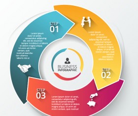 Modern circular infographics vector design set 06