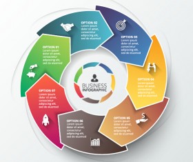 Modern circular infographics vector design set 05 free download