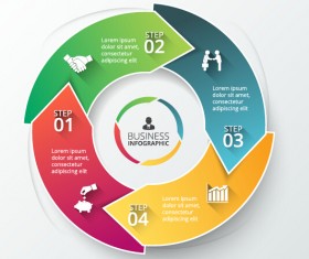 Modern circular infographics vector design set 09