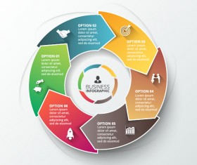Modern circular infographics vector design set 10