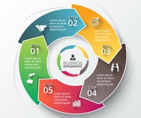 Modern circular infographics vector design set 11