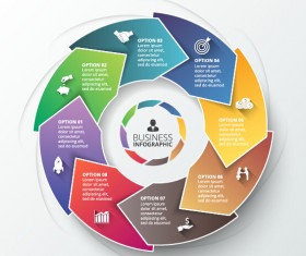 Modern circular infographics vector design set 05 free download