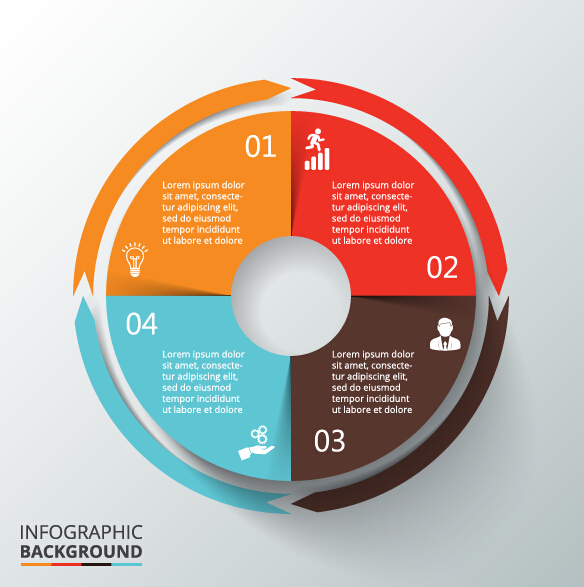 Modern circular infographics vector design set 13