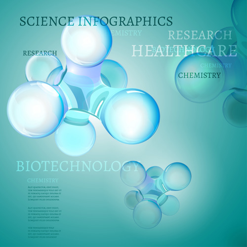 Modern science infographics vector set 01