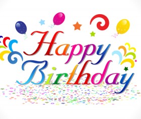 Happy birthday lables with green background vector free download