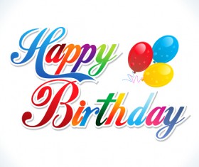 Happy Birthday elements with blurred background vector 03 free download