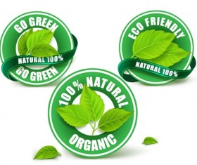 Natural products labels round vector