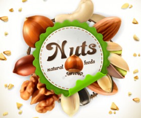 Nuts vector label 01