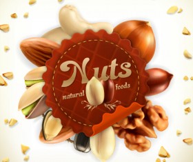 Nuts vector label 02