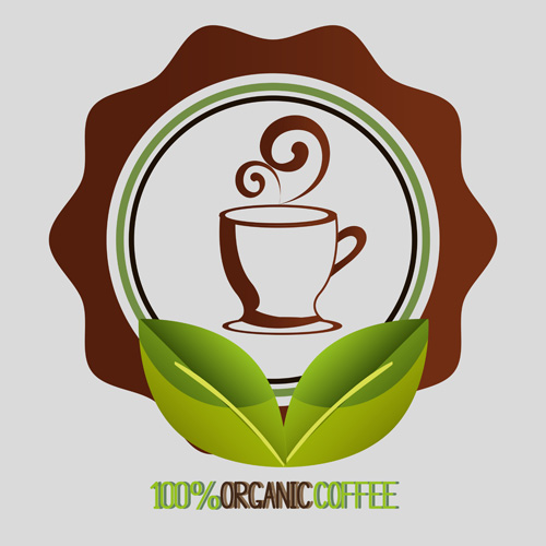 Organic coffee logos desgin vector 03
