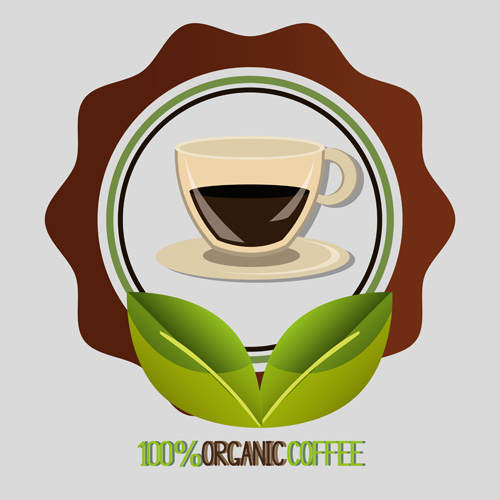 Organic coffee logos desgin vector 04