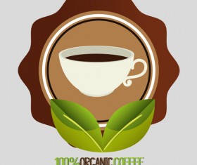 Organic coffee logos desgin vector 05
