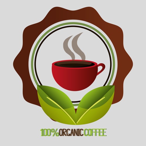 Organic coffee logos desgin vector 07