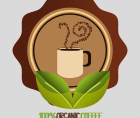 Organic coffee logos desgin vector 08