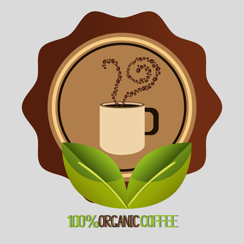 Organic coffee logos desgin vector 08