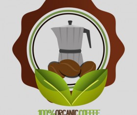 Organic coffee logos desgin vector 09