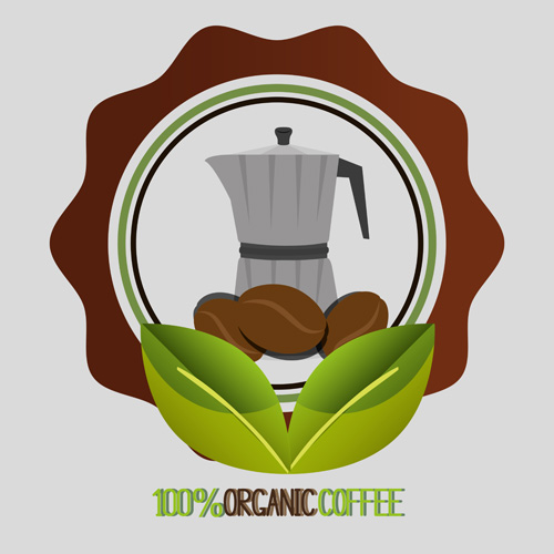 Organic coffee logos desgin vector 09
