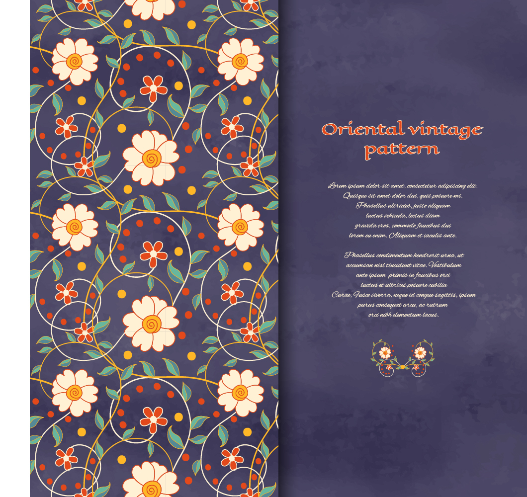 Oriental abstract background vintage vector 01