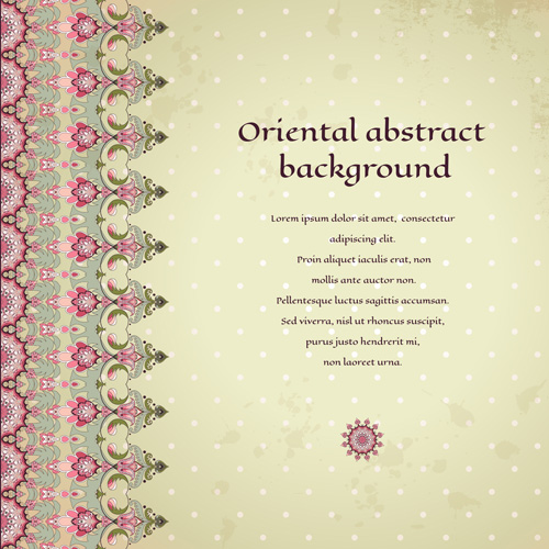 Oriental abstract background vintage vector 02