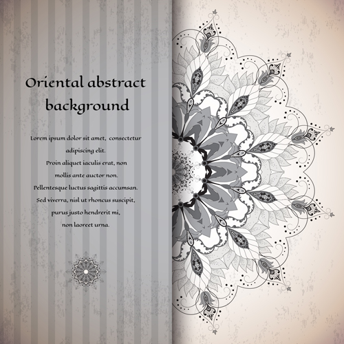 Oriental abstract background vintage vector 03