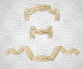Origami ribbon vintage vector set 01