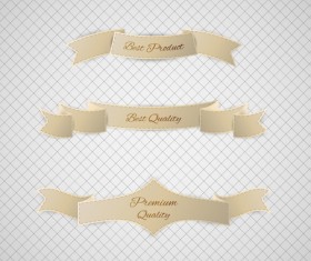 Origami ribbon vintage vector set 02