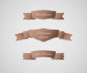 Origami ribbon vintage vector set 04