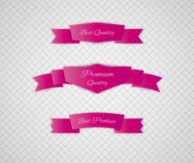 Origami ribbon vintage vector set 05