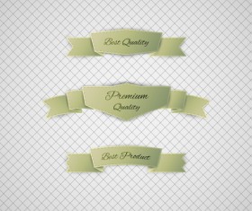 Origami ribbon vintage vector set 06