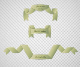 Origami ribbon vintage vector set 07