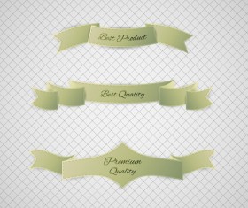 Origami ribbon vintage vector set 08