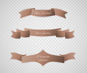 Origami ribbon vintage vector set 11